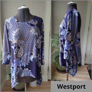 Westport Handkerchief Hem Blouse w/ Back Detail